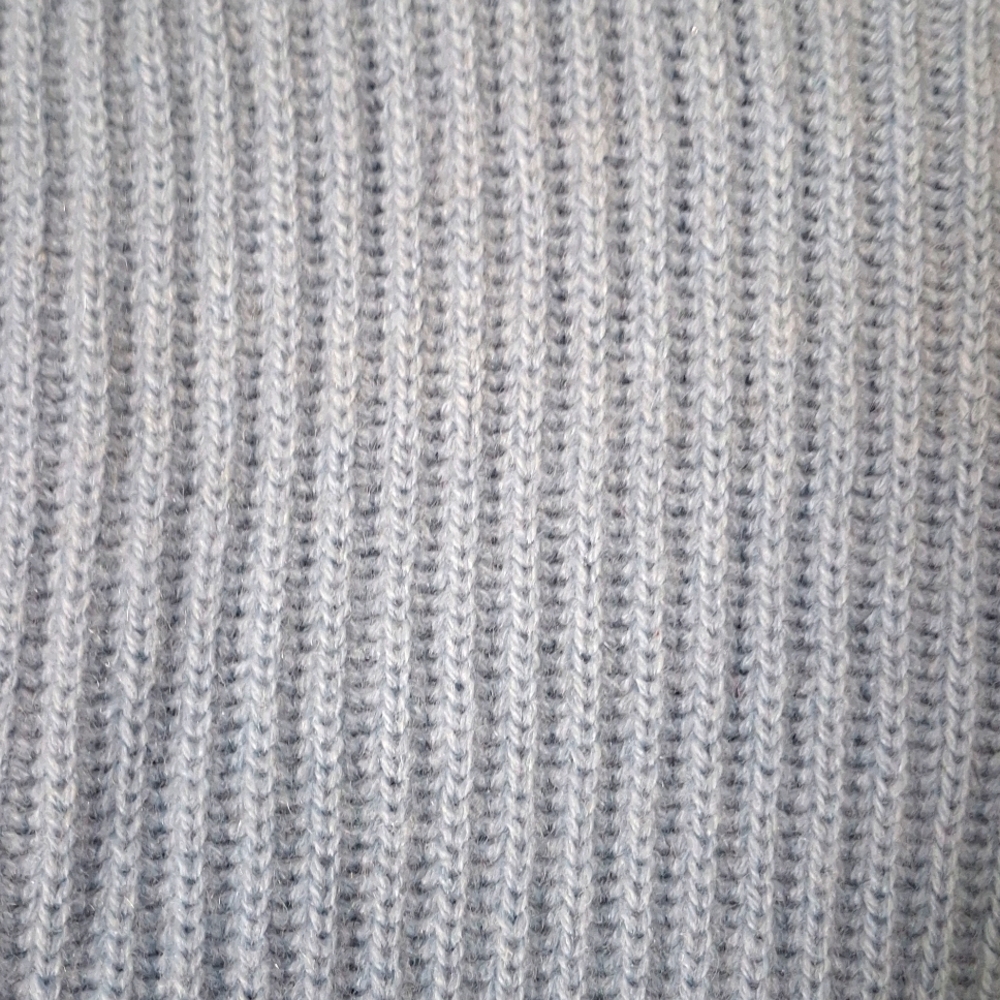NEW H&M Cashmere Mock Neck Ribbed Sweater Light Blue Size S! VERY RARE!!! - Picture 6 of 9